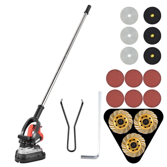 Multifunctional Concrete Grinder Floor Sander, 3-Head Grinder Wheel, No Dead Angle for Wall Floor Ceiling Polishing