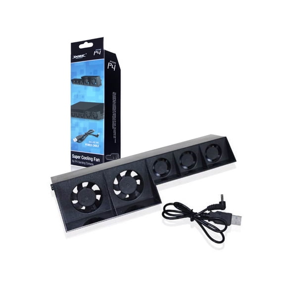 Multifunctional Cooling Stand for PS4 PS4 Slim PS4 Pro, Dual Speed Cooling Fan, Dual Controller Charger Dock with 3 USB Hub Ports, ABS Black Gaming Accessory 180g