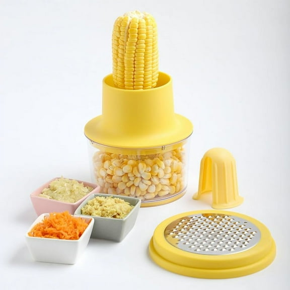 Multifunctional Corn Peeler,  Corn Cob Stripper, Corn Cob Stripping Tool, Corn Cutter and Remover with Built-In Cup Grater, Corn Kernel Cutter Ginger Grater