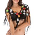 thumbnail image 1 of Multifunctional Crochet Beach Scarf For Women Triangular Swimsuit Coverup Wrap Hollowed Knit Flower Beach Coverup, 1 of 11