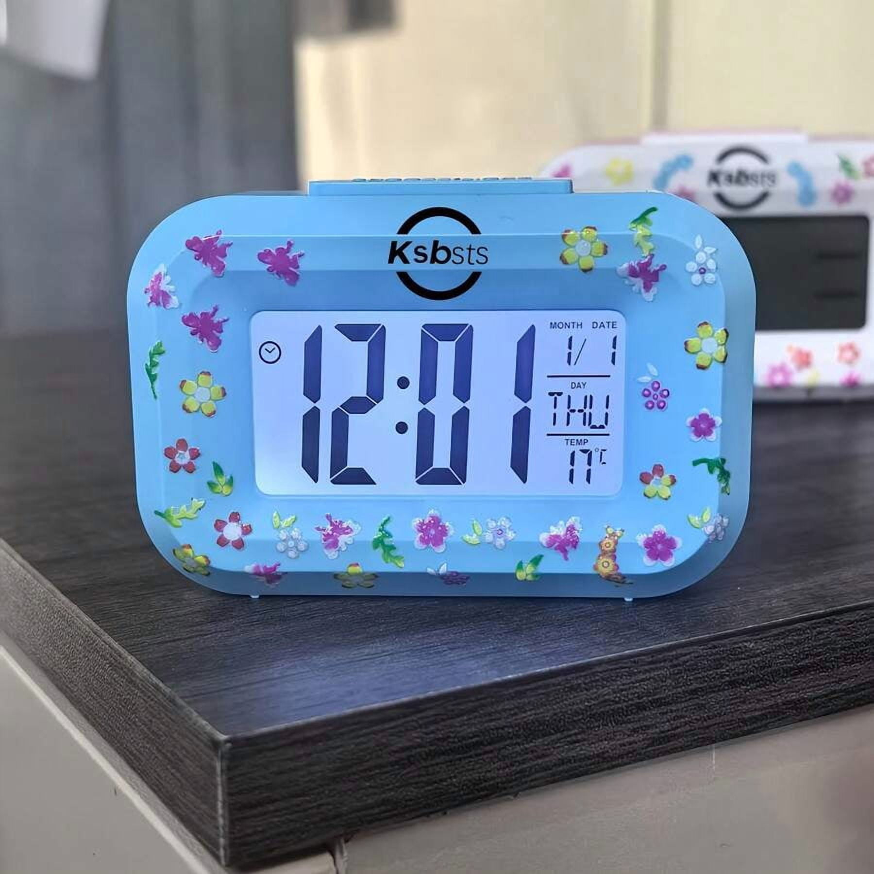 Multifunctional DIY Digital Alarm Clock With Night Light, Calendar, Day Of Week Display And Temperature Display, Snooze Function - Comes With 1 Random Sticker For DIY Clock Decoration