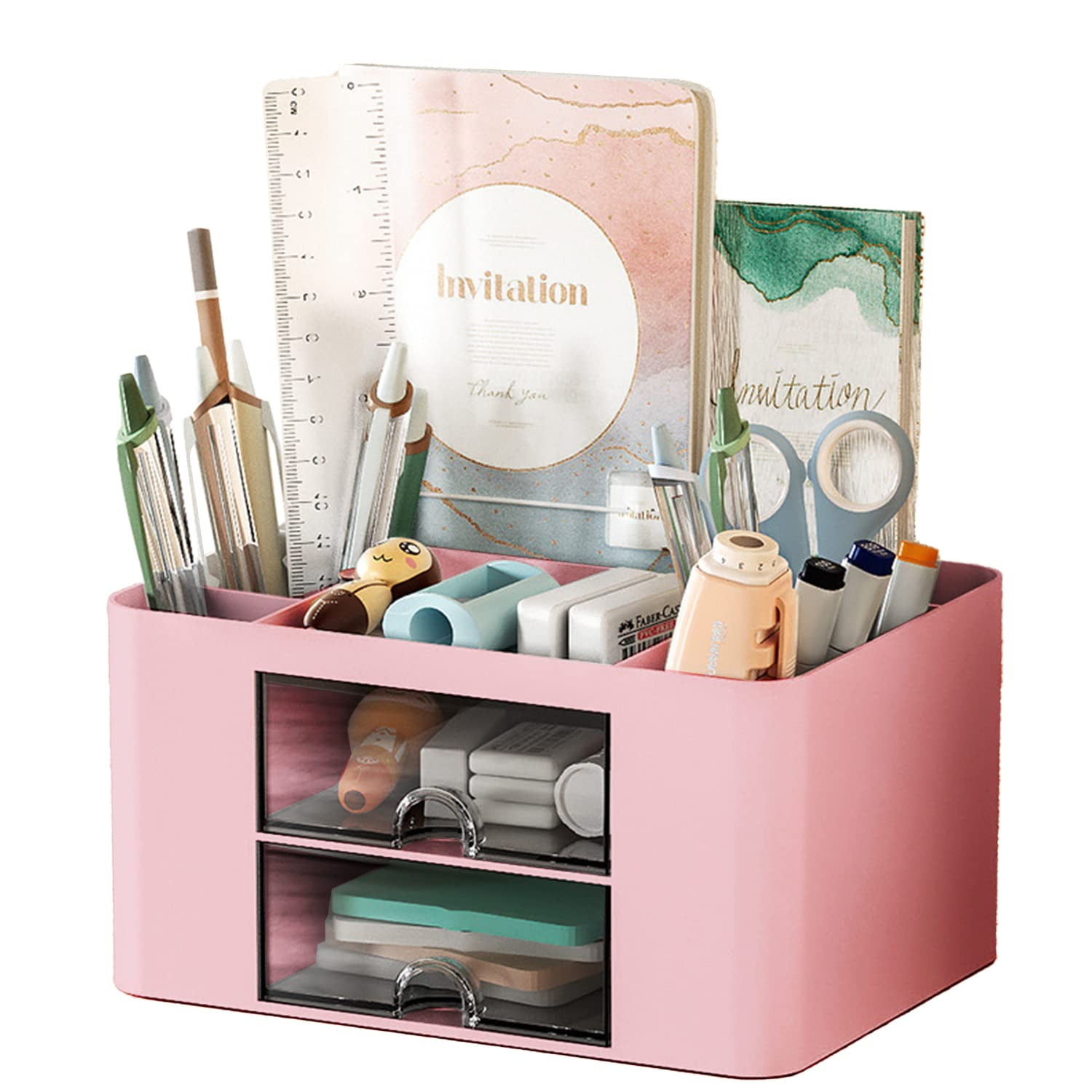 Cat Pink Desk Storage, Cute Pink Desk Organizer, Stationery Organizer, Pink  Pencil Holder, Multifunctional Pink Desk Organizer With Drawer For Office