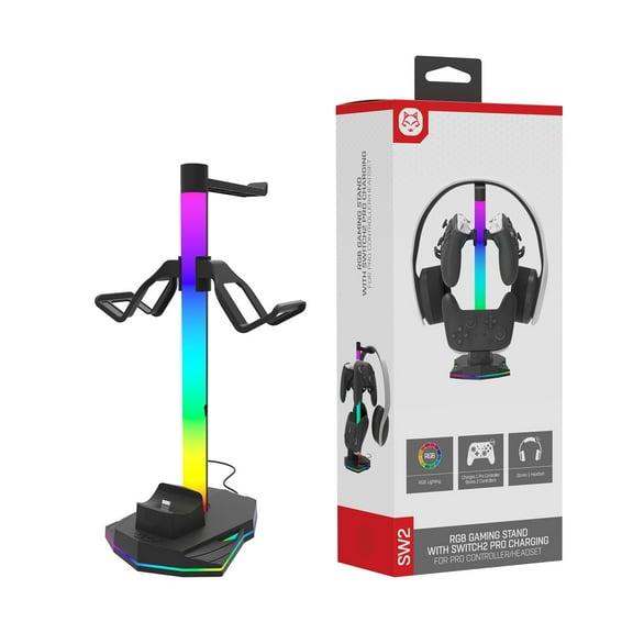 Multifunctional Desktop Charging Stand Base Built In Light Charging Station with Headphone Holder for NS2