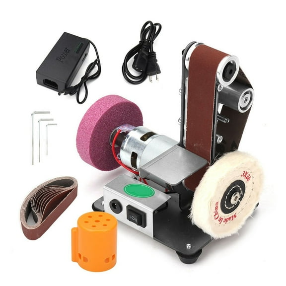 Multifunctional Desktop Vertical Miniature Mini Electric Belt Machine DIY Polishing Machine Fixed Angle Grinder ,Low Vibration