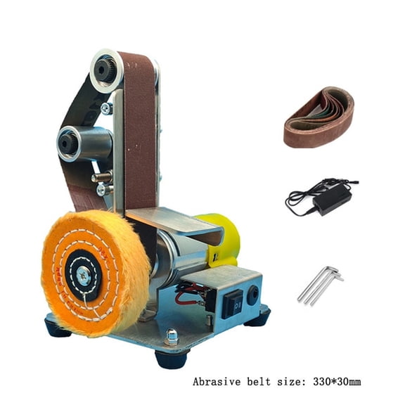 Multifunctional Desktop Vertical Miniature Mini Electric Belt Machine DIY Polishing Machine Fixed Angle Grinder ,Low Vibration