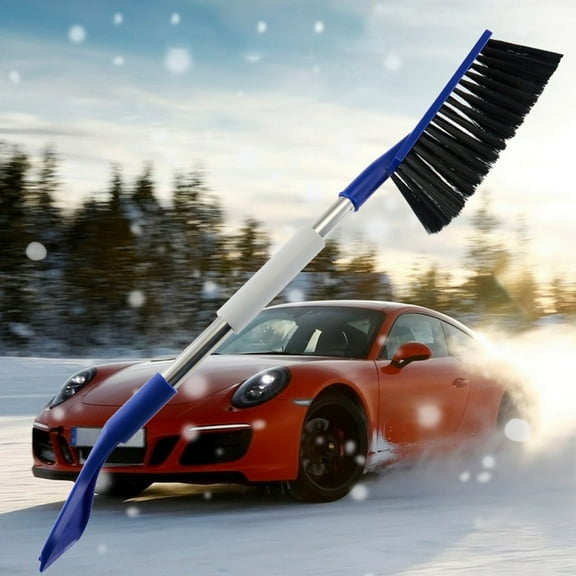 Multifunctional Detachable Car Snow Shovel, ABS Snow Brush with Ice Scraper, Winter Windshield Defrost/Deicing Tool, Paint-Protection Snow Clearing Tools(Blue,25.5x3.9in)