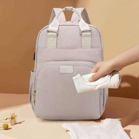 Multifunctional Diaper Backpack with Insulation, Dry Wet Separation Baby Bag, Integrated Portable Bassinet, Thermal Bottle Holders, Stroller Straps, Large Capacity Organization for Parents, Travel