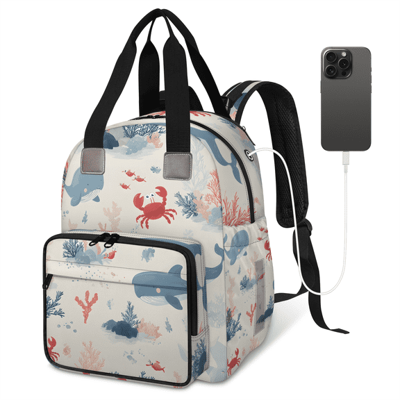 Multifunctional Diaper Bag Backpack with USB Port & Stroller Straps,Large Capacity Maternity Baby Bag for Mom & Dad