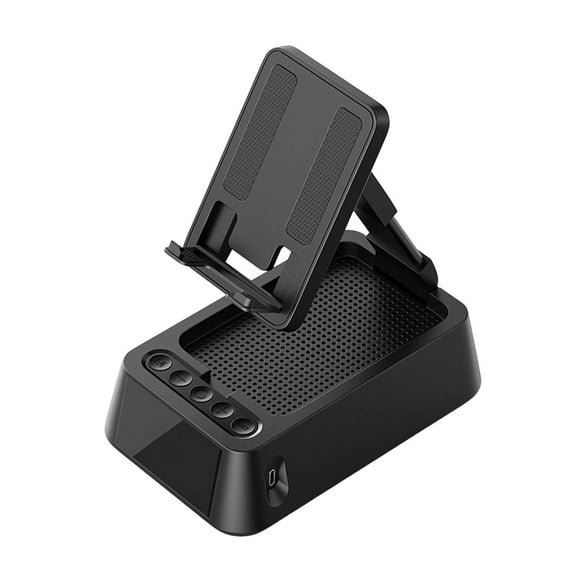 Multifunctional Digital Alarm Clock with Speaker and Adjustable Phone Holder Cool Tech Gadget for Home Desk