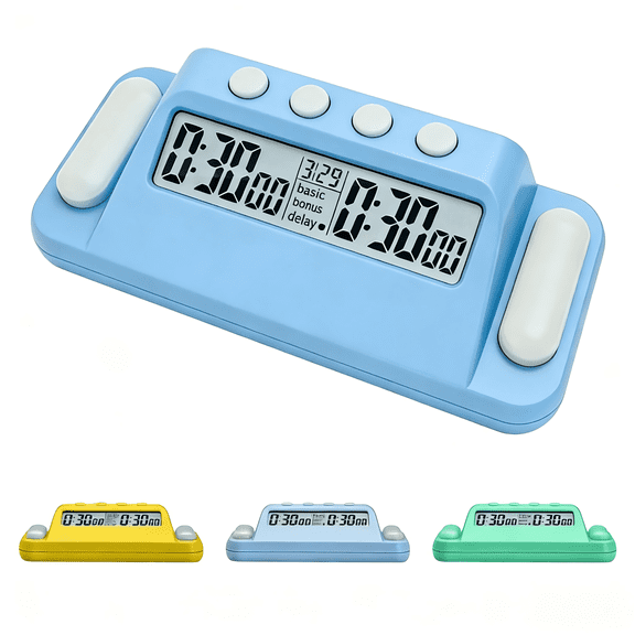 Multifunctional Digital Chess Clock, Professional Timer for Board Games with Basic Time, Plus Time, Second Reading System, Mute Function