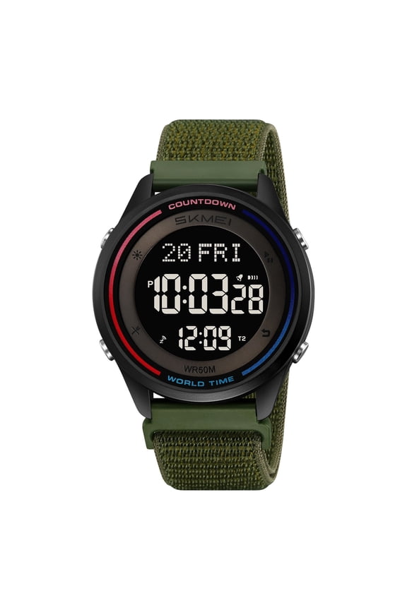 Multifunctional Digital Chronograph Watch with Luminous Display, 50M Water Resistant ABS Case Silicone Strap, Stopwatch Alarm Countdown Timer Calendar for Outdoor Sports