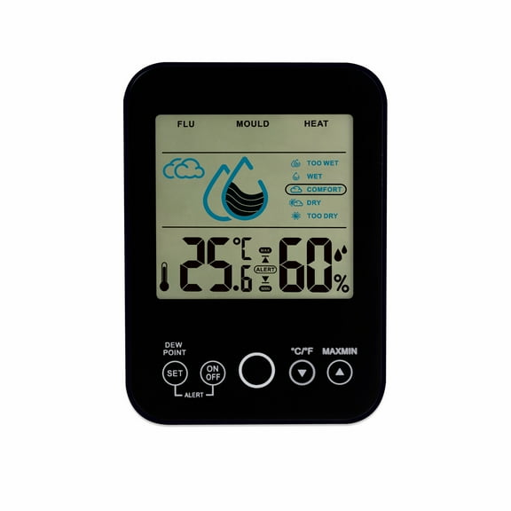 Multifunctional Digital Electronic Thermometer Hygrometer Home Comfort Monitor Humidity Temp Gauge Mold Flu Heat Alert Family Health Environment Tracker °C/°F Switchable