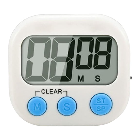 Multifunctional Digital Timer, ABS White 7.5x6.7x2.5cm, , Stopwatch, 99min 59sec, Kitchen Classroom