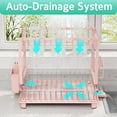 thumbnail image 1 of Multifunctional Dish Drying Rack - Rustproof, 2-Tier Dish Racks with Drainboard, Space-Saving Design, Utensil & Cup Holder for Kitchen Counter, Pink, 1 of 6