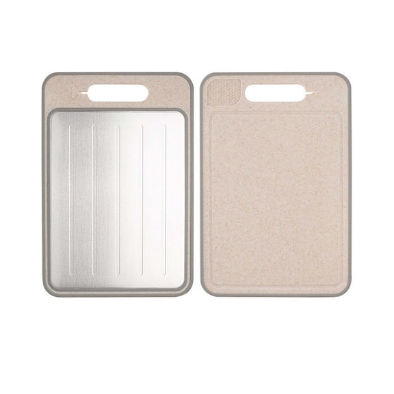 Multifunctional Double-Sided Chopping Board with Aluminum Thawing Layer | 4-in-1 Cutting Board with Knife Sharpener | 2 Size Options for Kitchen Prep