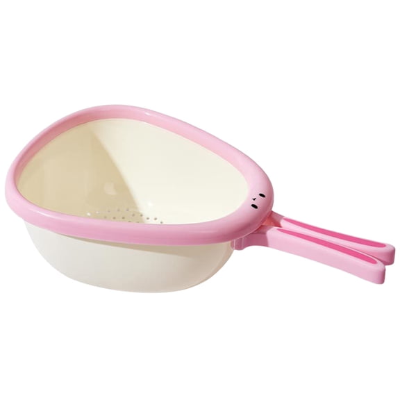Multifunctional Drain Basket Plastic Pink Compact Household Food Washing Container