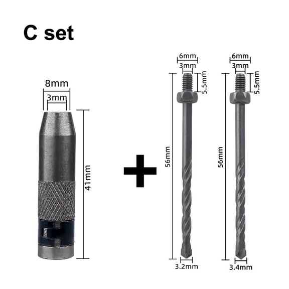 Multifunctional Drill Bit Adapter Sleeve for Electric Drill, Quick Change Screwdriver Bit Converter with Bits, Chrome Vanadium Steel Hex Shank Tool for Home Repair and Woodworking Projects(C set)
