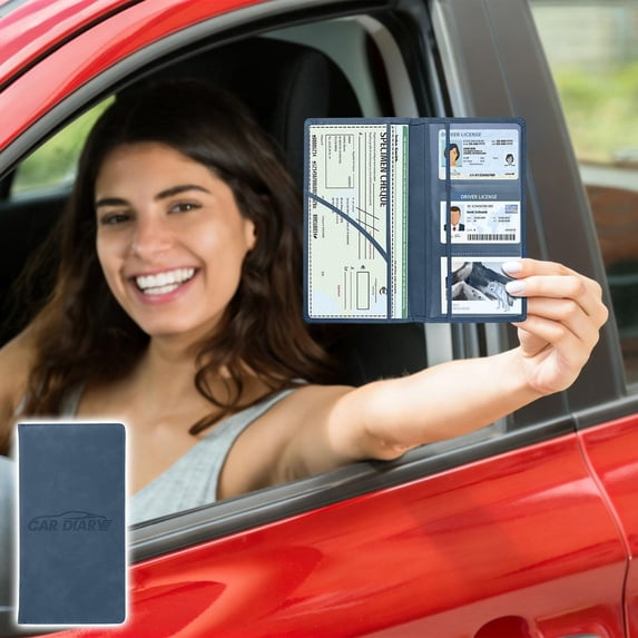 Multifunctional Driver's License Bag & Car ID Card Holder, Waterproof Scratch-proof Wallet for Men & Women, Portable Document Organizer for Driver License Credit Cards & Personal IDs, 9.5*5in, Blue