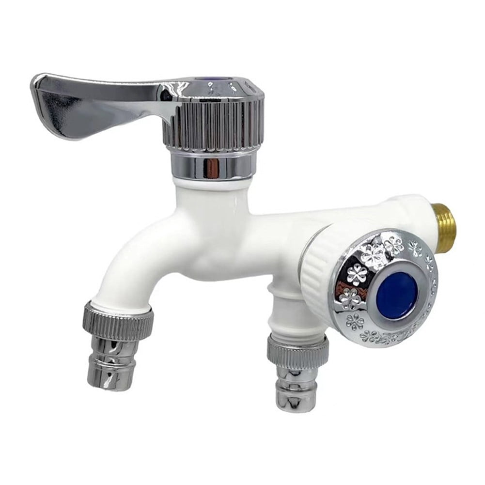 Multifunctional Dual Outlet Faucet for Washing Machine - Quick Open Plastic Water Tap with Two Outlets for Kitchen, Bathroom, Balcony - Easy Install, Efficient Flow Control