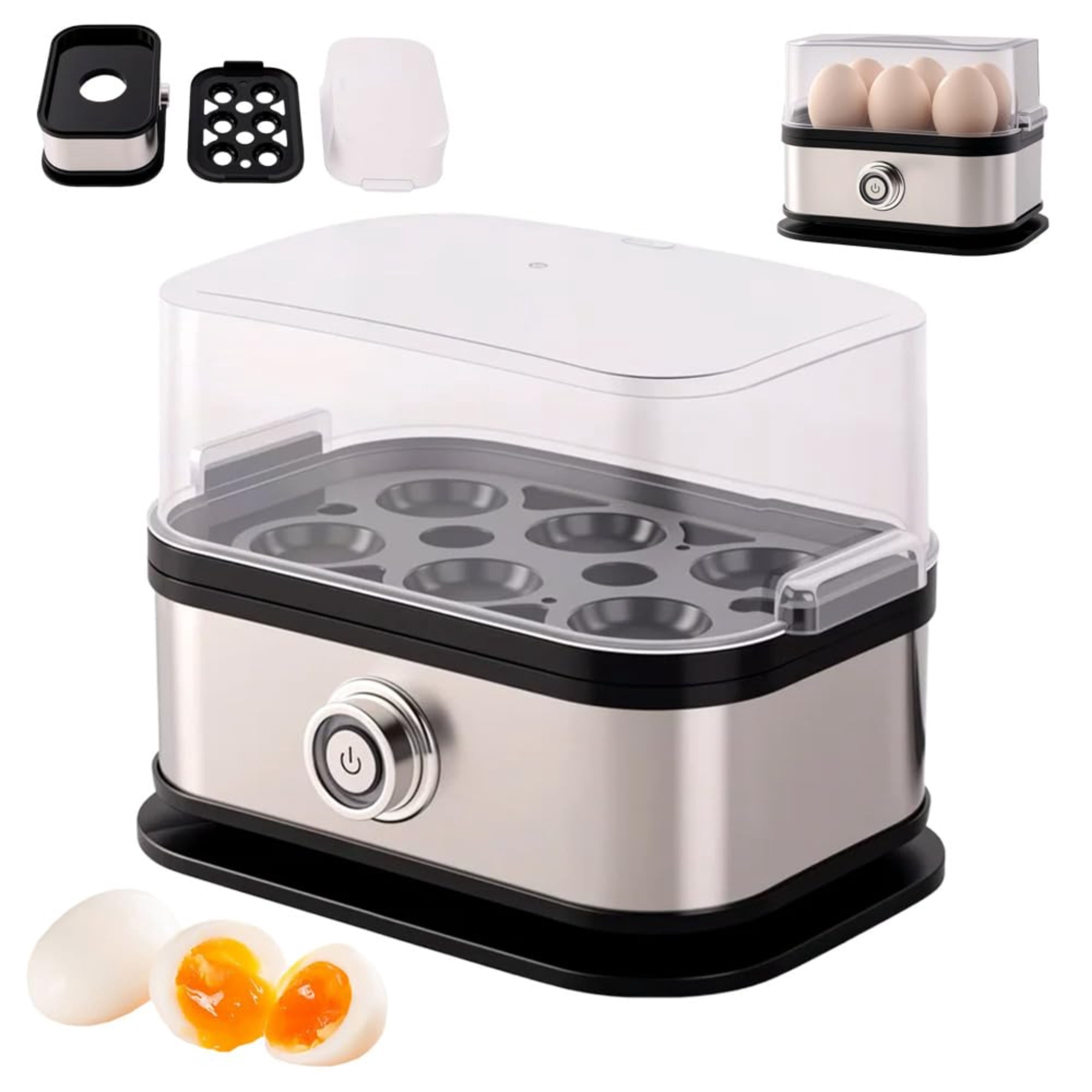 Multifunctional Egg Steamer, 2026 Rapid Electric Eggs Cooker, 6 Egg Capacity, Hard, Medium, Soft Boiled