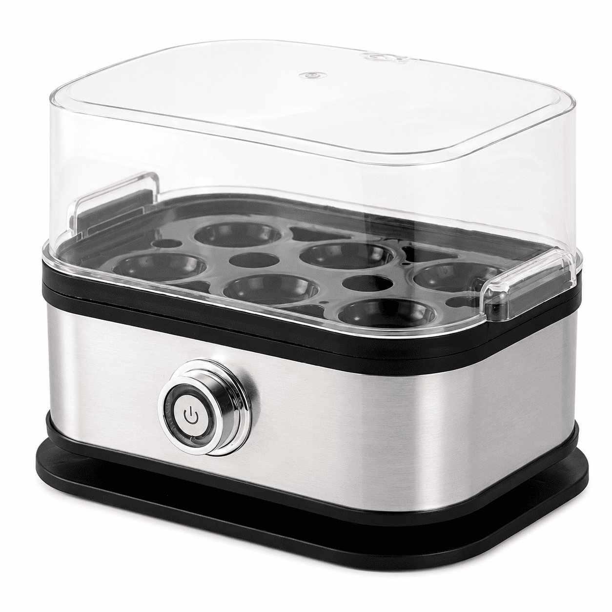Multifunctional Egg Steamer with Clear Lid, Electric Egg Cooker 6 Egg Capacity Auto Shutoff, Kitchen Egg Steaming Pot, Compact Household Egg Steaming Pot for Soft Medium Hard Boiled Eggs
