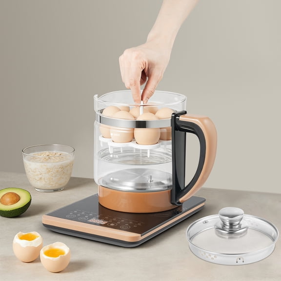 Multifunctional Electric Kettle - 1.8L Tea Maker with 12 Brewing Modes, Timer, and Stainless Steel Strainer