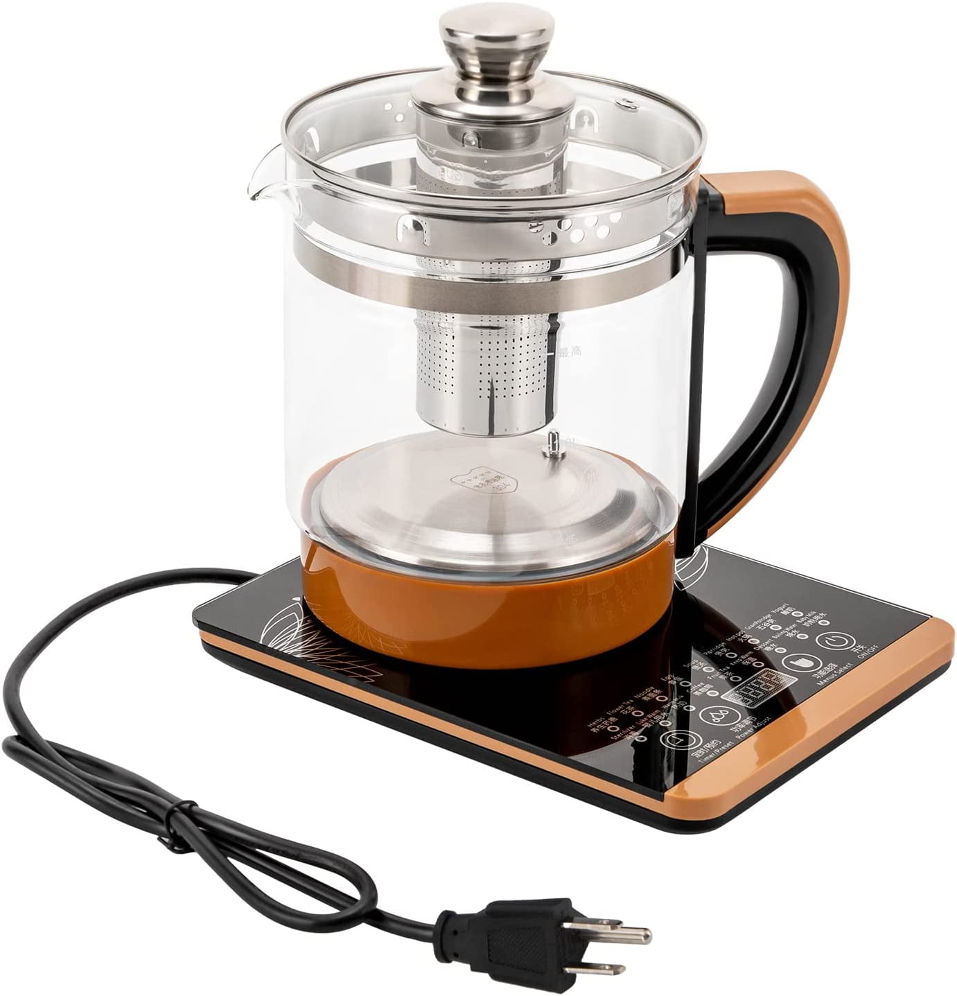 Multifunctional Electric Kettle Glass Tea Maker with Infuser and ...