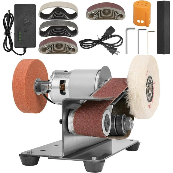 Multifunctional Electric Knife and Tool Sharpener, 7 Adjustable Speed Knife Making Belt Grinder Knife Sharpening System - For Hunting, Serrated & Kitchen Knives, Wood, Plastic, Crafts
