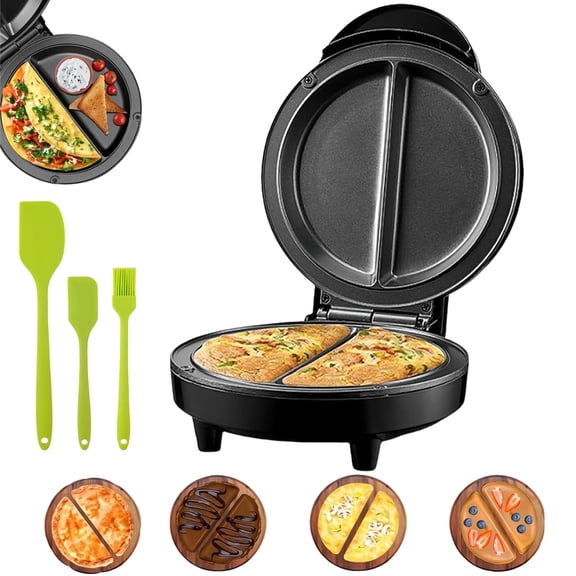 Multifunctional Electric Nonstick Breakfast Griddle, Dual Zone Omelet Maker with Double-Sided Heating for Eggs, Pancakes.