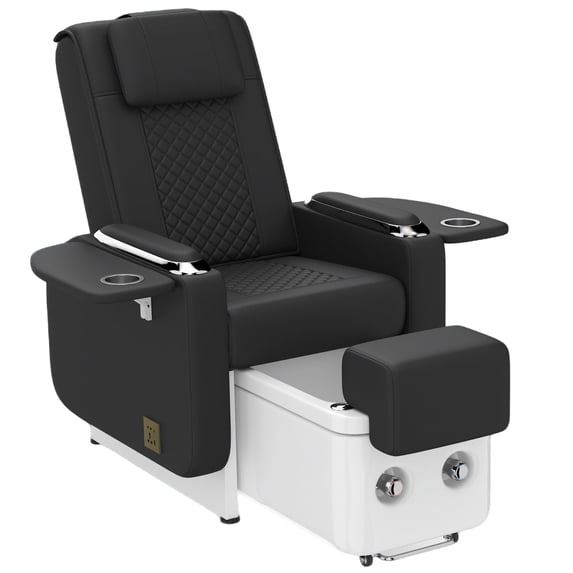 Multifunctional Electric Pedicure Spa Chair Massage Recliner Manicure Nail Art Station Salon Beauty Spa Tattoo with Smart Foot Bathtub(Black)