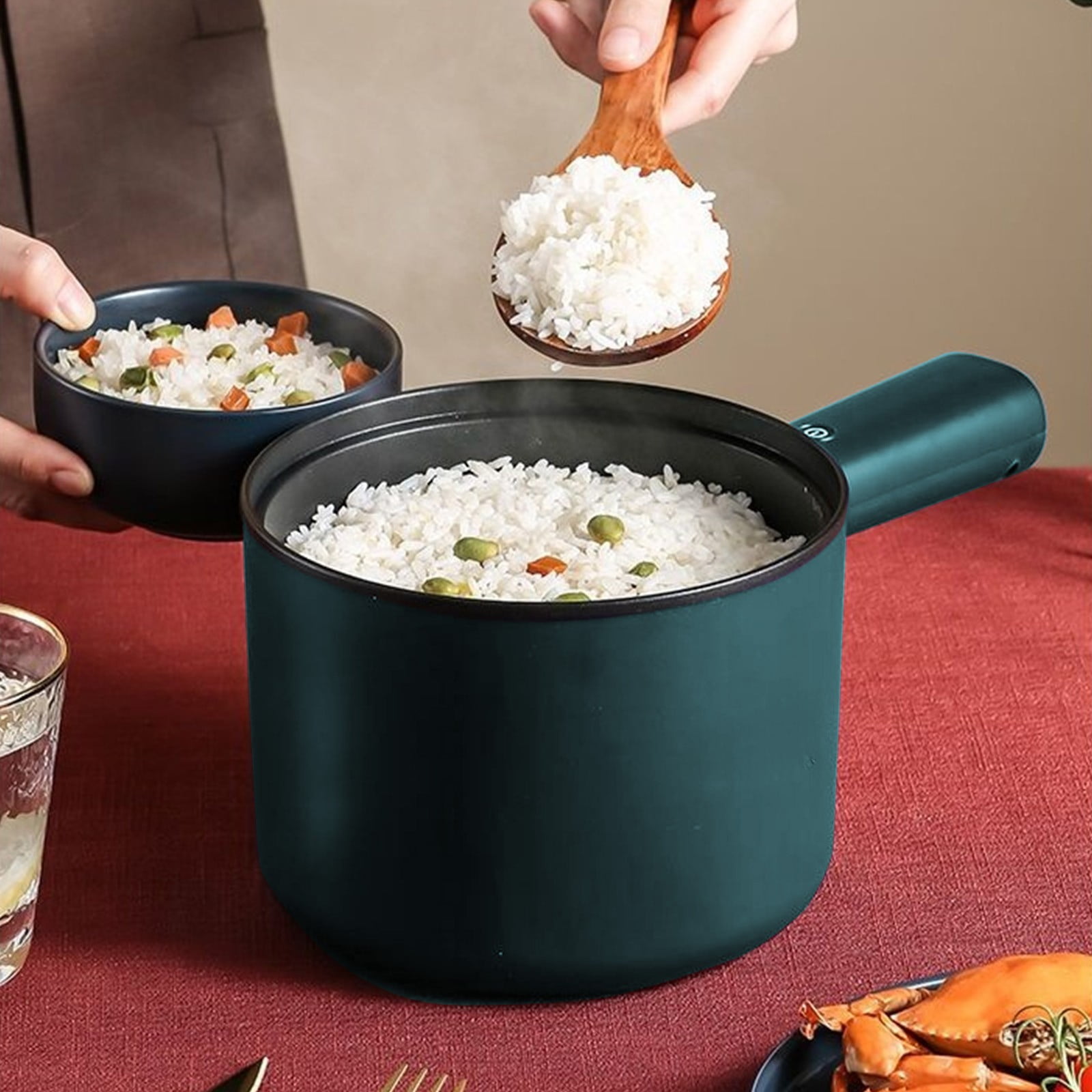 Multifunctional Electric Pot, Portable Cooker for Rice, Pasta, Soup, 1.8L Capacity, 450W Power, Non-Stick Ceramic Coating, Overheat Protection, Ideal for Dorms, Office, Camping