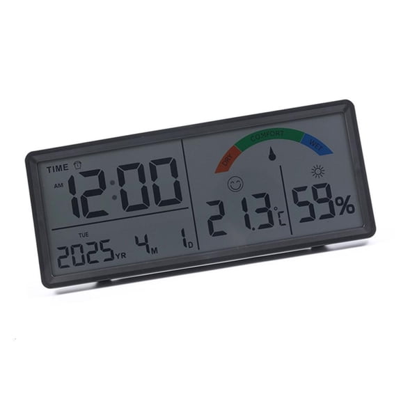 Multifunctional Electronic Clock Indoor Temperature Monitor Easy Setups Battery Operated with 2 Alarm and Snooze Feature