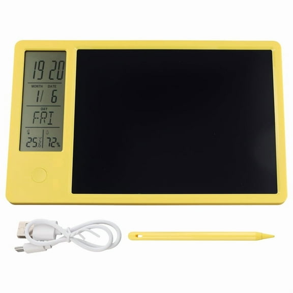 Multifunctional Electronic Desk Calendar LCD Handwriting Board with Alarm Clock Humidity Temperature LCD Message Board,B