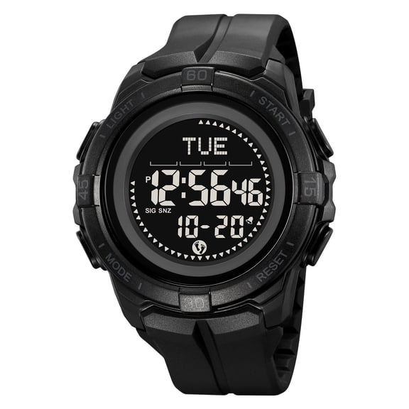 Multifunctional Electronic Watch Outdoor Sports Watch Compass Step Counter Barometer Altimeter Alarm Stopwatch Countdown Timer 50M Waterproof ABS Case TPU Strap Hiking Tactical Wrist Watch