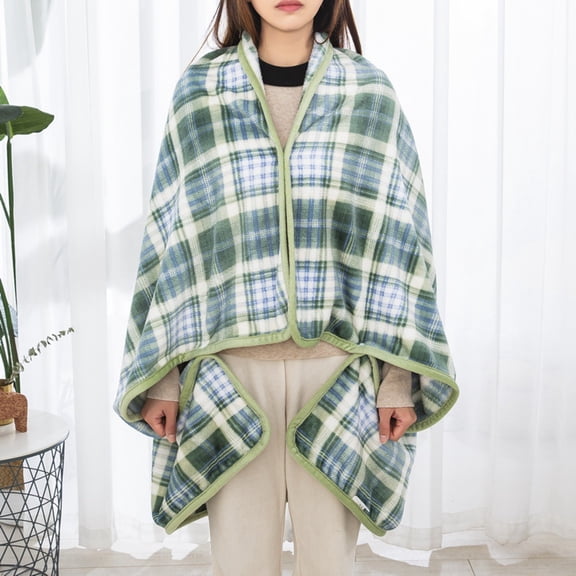Multifunctional Lazy Sofa Nap Blanket Winter Air Conditioning Shawl Cape Wool Elegant Cloak Cover Solid