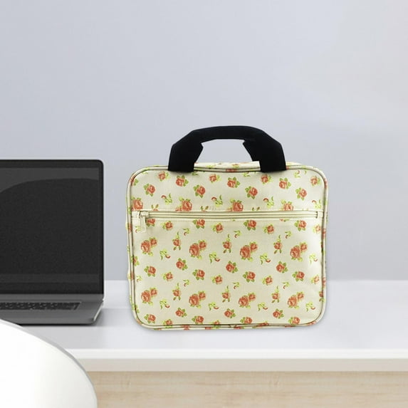 Multifunctional Embroidery Project Bag Embroidery Kits Storage Bag Case Sewing Tool Travel Container for Embroidery Floss Crochet Hooks Yarn Yellow Base