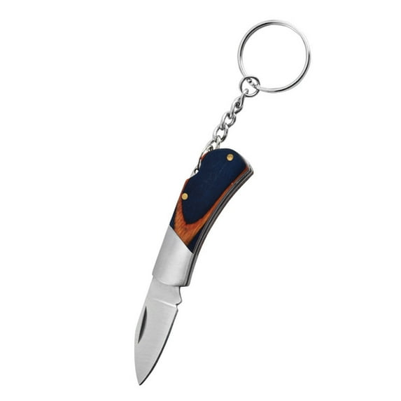 Multifunctional Engraved Folding Knife - High Hardness Camping BBQ Tool for Outdoor with Keychain B Medium