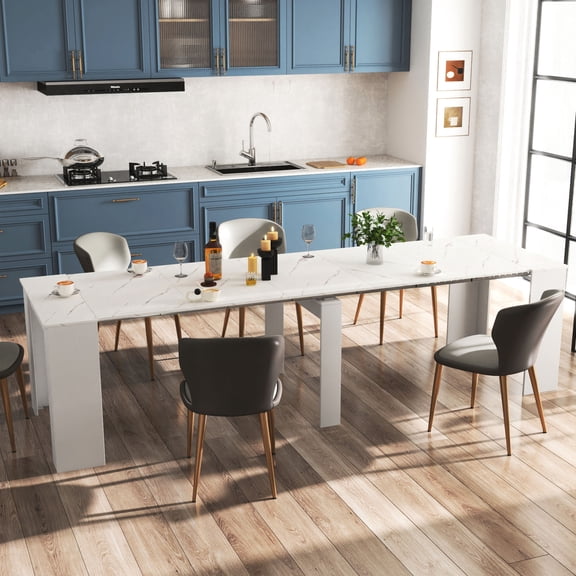 Multifunctional Extendable Console Table | Can Be Used as Desk or Dining Table Indoors | Made of Chipboard and MDF, Durable without Defects | Saves Space with Easy - to - Use Extension Mechanism