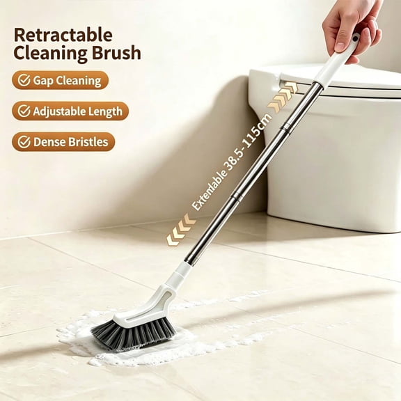 Multifunctional Extendable Long Handle Floor Clean Brush for Cleaning Tile Bathroom Patio Deck Garage Grout