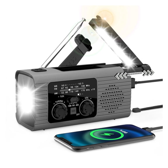 Multifunctional FMAM solar power hand cranked charging e phone emerncy radio charging lighting disaster prevention radio ,Listen Anytime, Anywhere