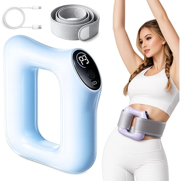 Multifunctional Fascia Ring for the Entire Body with Hands-Free Strap, Digital Display, Electric Vibration Fascia Massager Blaster 3 Modes 5 Levels for Waist Neck Arms Legs Abdomen