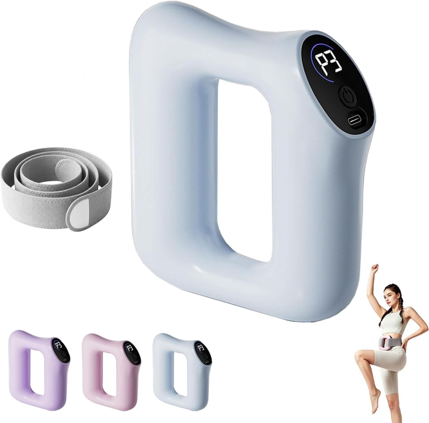 Multifunctional Fascia Ring for the Entire Body, Multifunctional Full-Body Massage Gun, Smart Fullbody Fascia Belt, 3-in-1 Electric Belt, Hands-Free Electric Massager (Blue)