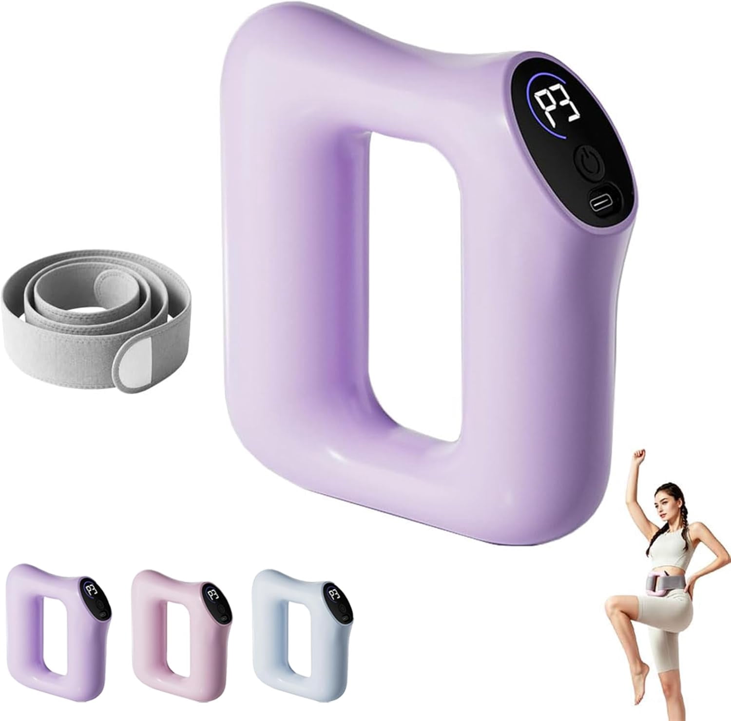 Multifunctional Fascia Ring for the Entire Body, Multifunctional Full-Body Massage Gun, Smart Fullbody Fascia Belt, 3-in-1 Electric Belt, Hands-Free Electric Massager (Purple)