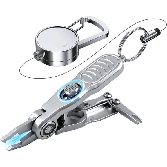 Multifunctional Fishing Line Cutters  Fly Fishing Nippers with Retractors, 420 Stainless Steel Knot Tying Tool and Braided Line Scissors Clippers, Rustproof Fishing Gear Gifts for Men
