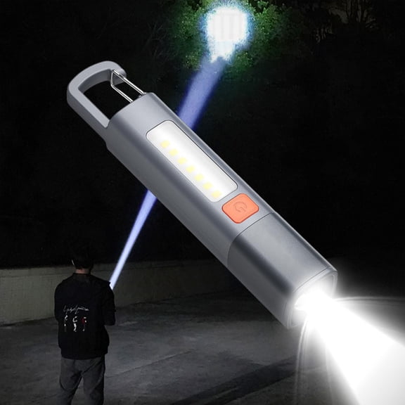 Multifunctional Flashlight with COB Floodlight, Side Light for Emergency, Portable Rechargeable LED Flashlight, 2000mAh Battery, Type-C Charging, Camping Hiking Essential