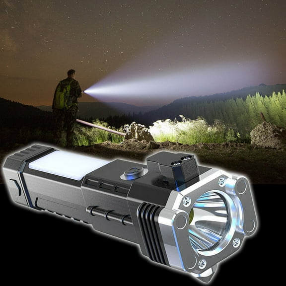 Multifunctional Flashlight Hammer Mens Gifts Mini Flashlight Outdoor Auto Repair Work Emergency Broken Window Escape Small Flashlights Powerful Hammer Car Strong Flashlight