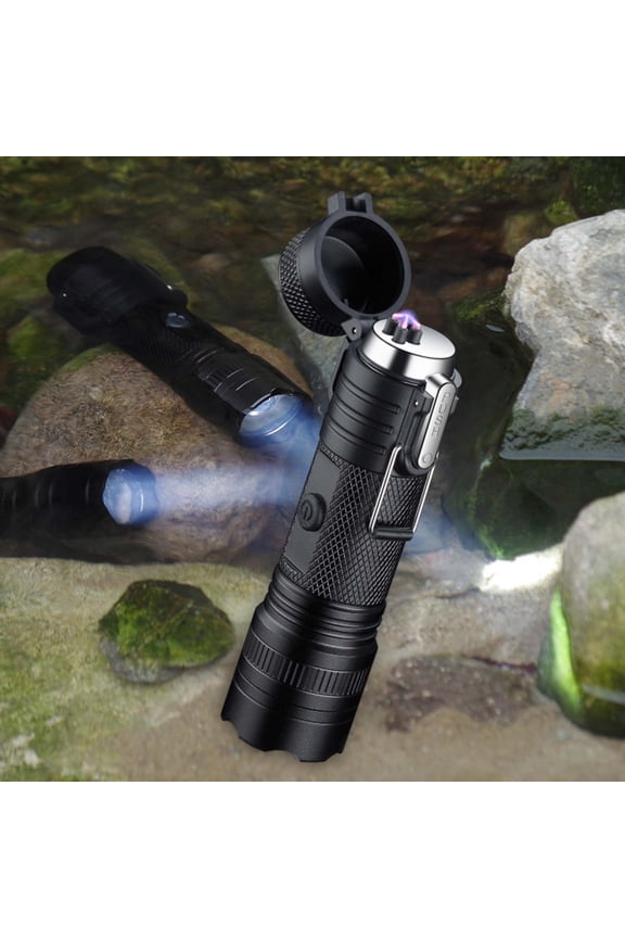 Multifunctional Flashlight Lighter, Outdoor Portable Windproof Silent Lighter, Rechargeable Emergency Tool