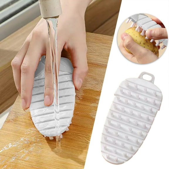 Multifunctional Flexible Cleaning Brush, Fruit and Vegetable Scrub Brush for Kitchen and Household Use, Multi-Surface Cleaner with Hanging Hole