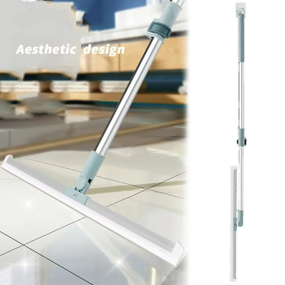 Multifunctional Floor and Glass Scraper | 3-in-1 Sweeper, Squeegee, Scraper | TPR Blade | Extendable Aluminum Handle | 180° Pivot Head | 108x35cm | Blue | 1 Unit