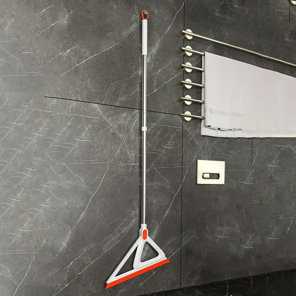 Multifunctional Floor Scraper Squeegee Mop | ABS Material | Quick-Dry Feature | Non-Hair Bathroom and Tile Cleaner | Space-Saving Design | Gray Orange | 100x32cm | 1 Piece